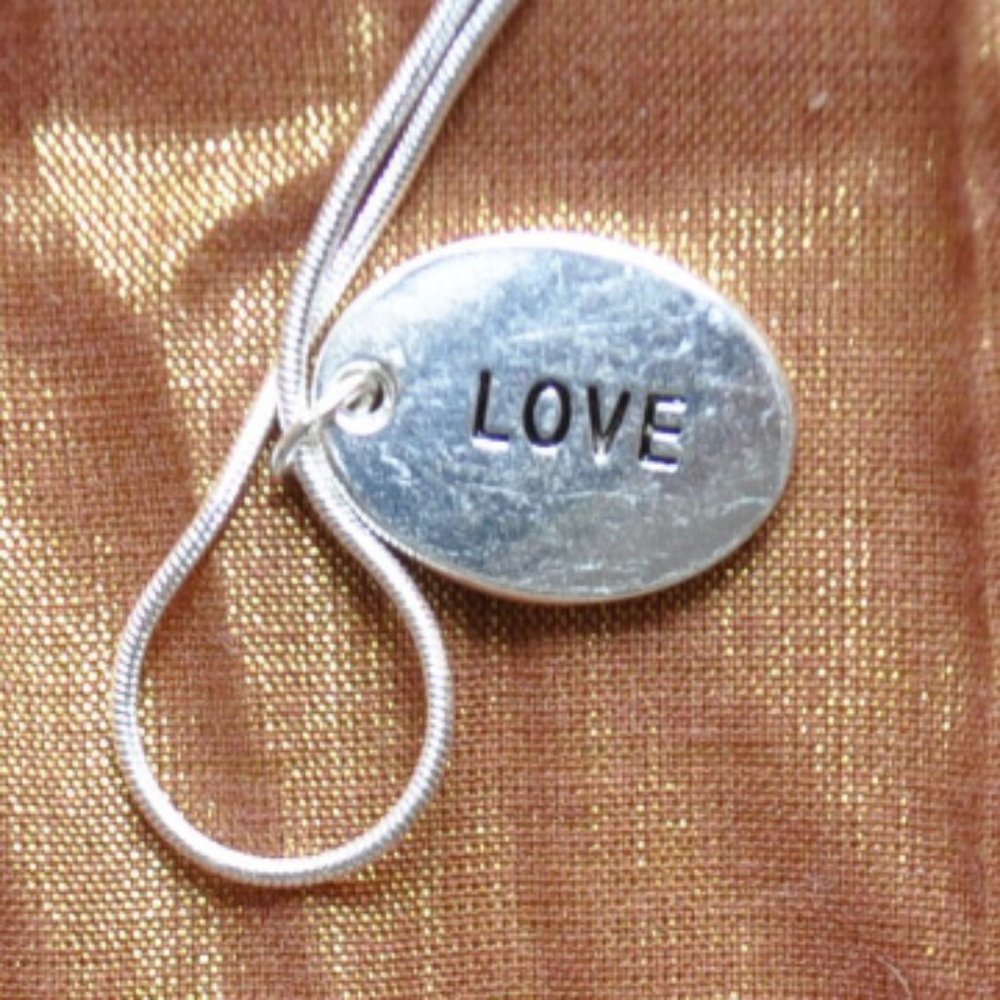 3 for $50 - love pendant with 925 silver necklace (3053)